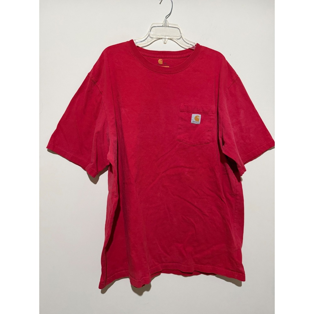 Carhartt K87 Workwear Pocket T-Shirt Mens 2XL Red Short Sleeve Original Fit Tee